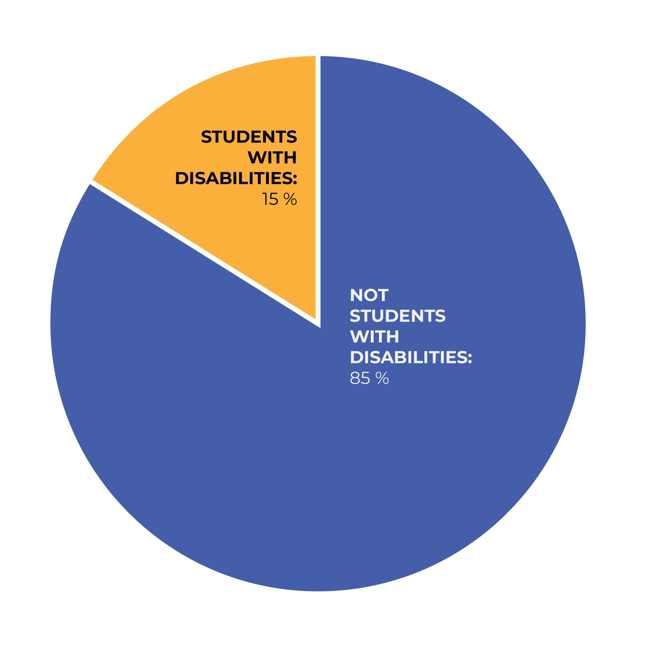 Pie chart showing breakdown of students with disabilities in the district